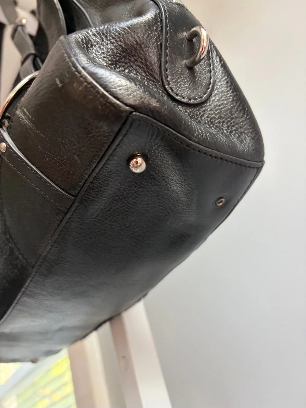 DKNY Y2K Black Leather & Haircalf Shoulder Bag